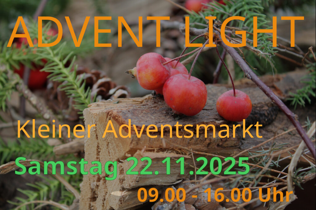 Advent Light. Kleiner Adventsmarkt. Samstag, 22.11.2025. 9:00 Uhr - 16:00 Uhr